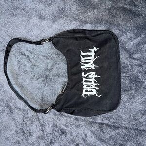 Dolls Kill Black Mini Shoulder Bag Graphic Logo NWT